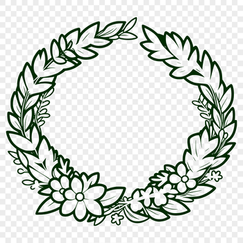 A decorative floral wreath design made from vector shapes.