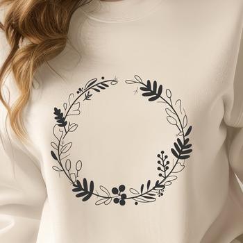 A floral wreath design created as an editable vector file.