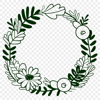 A floral design wreath created as a vector graphic in SVG format.