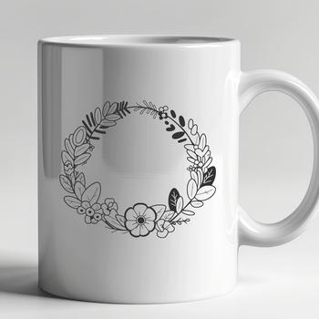 A floral wreath made up of intertwining flowers and foliage, designed as a vector graphic.