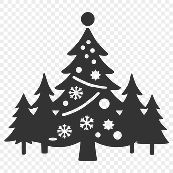 An SVG graphic design of a festive holiday tree, perfect for crafting or web use.