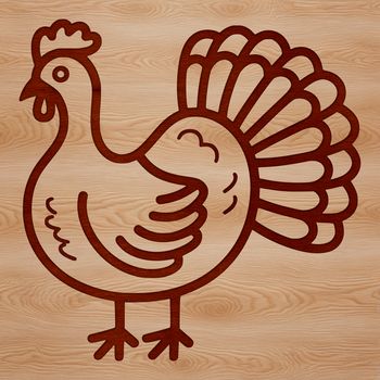 An illustration of a single bird commonly raised on farms during the holiday season.