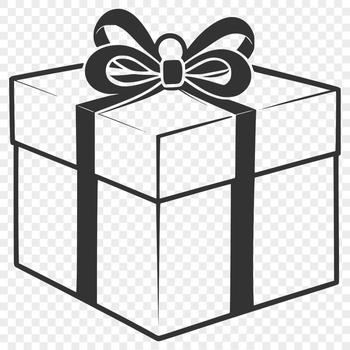 A simple 2D vector illustration of a gift box.