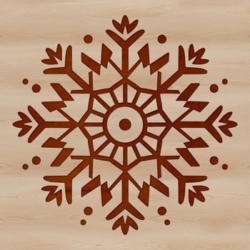 A delicate six-pointed snowflake with intricate details, suitable for vector art and cutting machine designs.