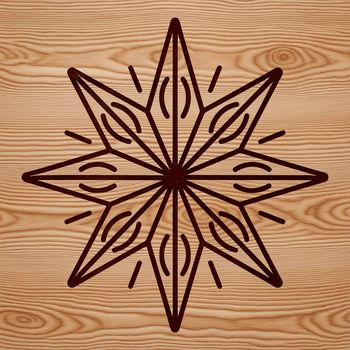 An SVG illustration of a stylized star shape with clean lines and sharp edges.