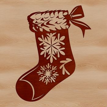 SVG illustration of a festive holiday stocking.