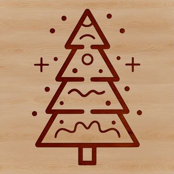 Vector illustration of a traditional Christmas tree for use in digital design projects.
