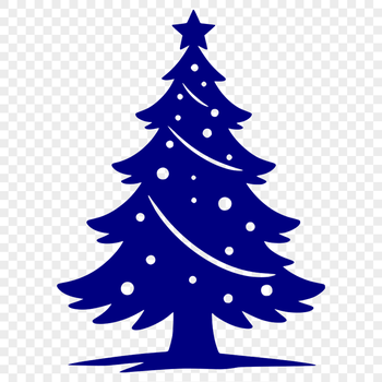 A minimalist vector graphic representation of a Christmas tree in a flat design style.