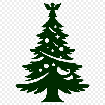 Free vector illustration of a festive Christmas tree for commercial or personal use.