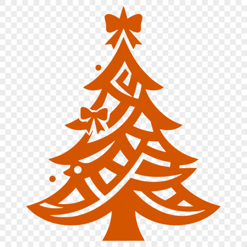 An abstract representation of a festive holiday tree in various colors and textures.