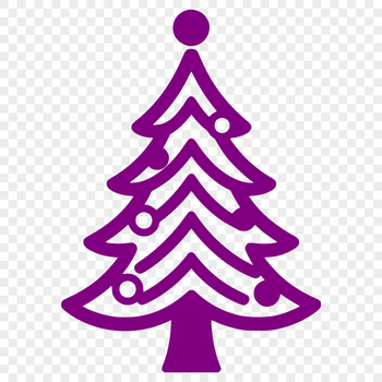 A stylized vector graphic representation of a festive holiday Christmas tree.