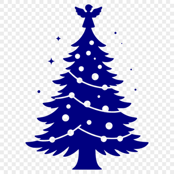 A stylized illustration of a classic Christmas tree.