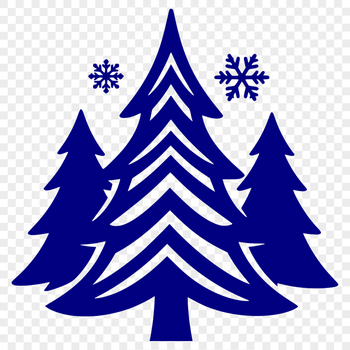 A traditional Christmas tree silhouette with ornaments and lights, perfect for holiday decorations.