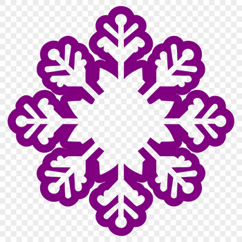 A delicate, intricate snowflake design made from vector shapes.
