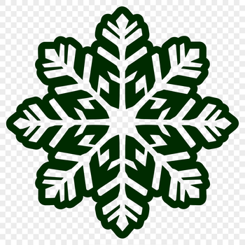 A delicate, symmetrical snowflake design created with vector graphics.