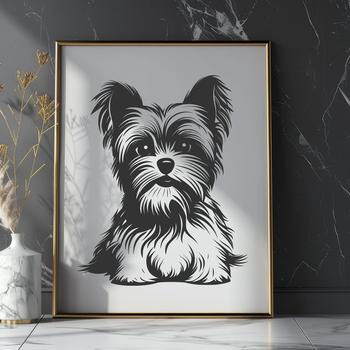 Sitting Yorkshire Terrier Template