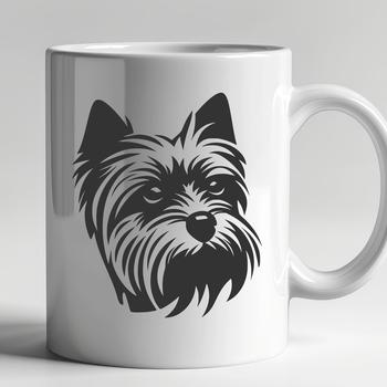 A illustration of a small dog breed with a distinctive head shape.