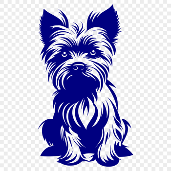 Unique Sitting Yorkshire Terrier Vector Drawing