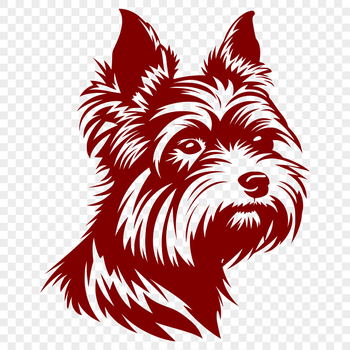 A small breed dog with a distinctive head shape, suitable as a vector art design.