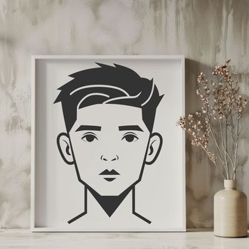 A digital illustration of a young boy in simple vector design style.