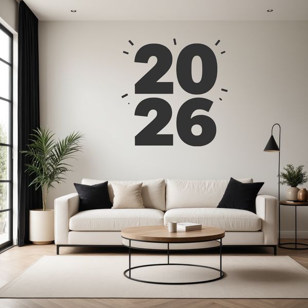 A minimalist New Year's quote graphic with clean typography and simple design.