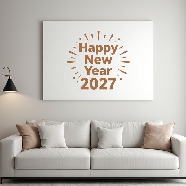 A stylized illustration of the New Year 2027 with inspirational quotes surrounding it.