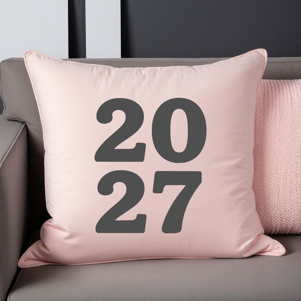 Vector illustration of a calendar page for January 2027, featuring decorative quotes and icons to welcome the new year.