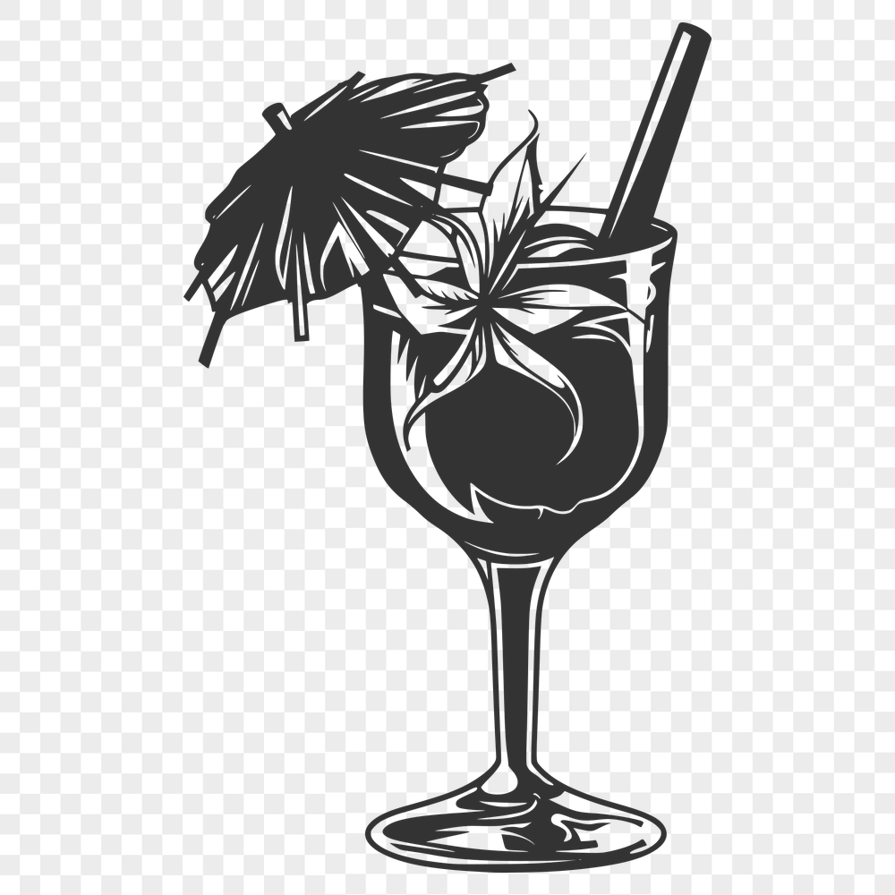 Artistic Cocktail In PNG & SVG