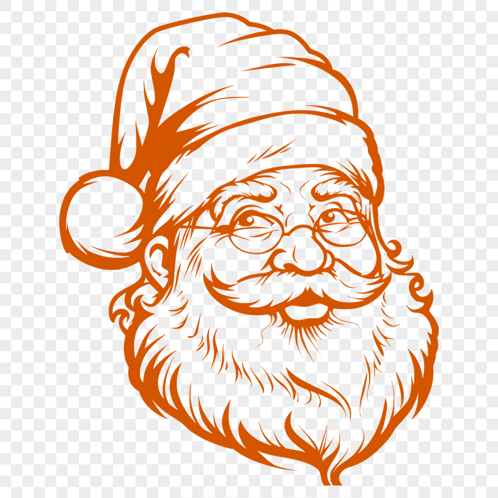 Artistic Father Christmas In SVG & PNG