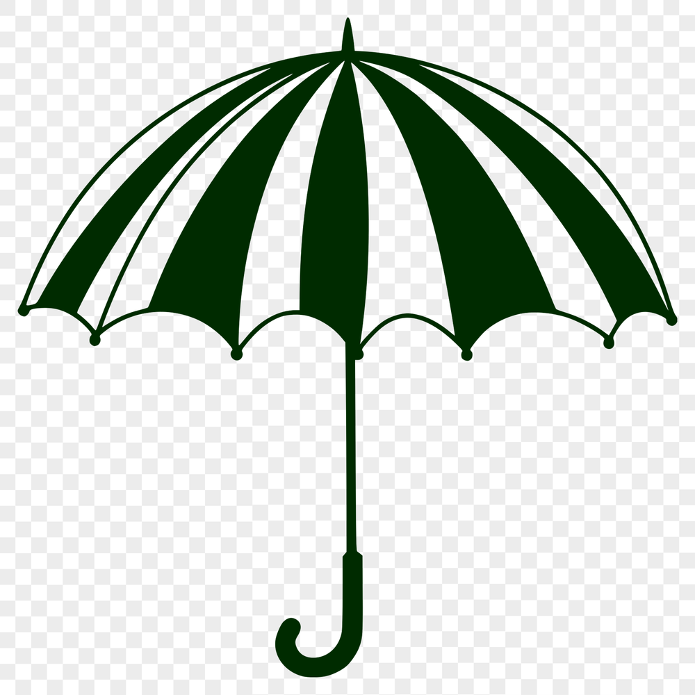 Rainy Day Accents - Free Vector Umbrella Icon A simple vector design of an open umbrella on a cloudy day with rain.