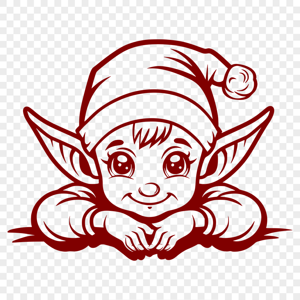 Stunning Christmas Elf In PNG & SVG