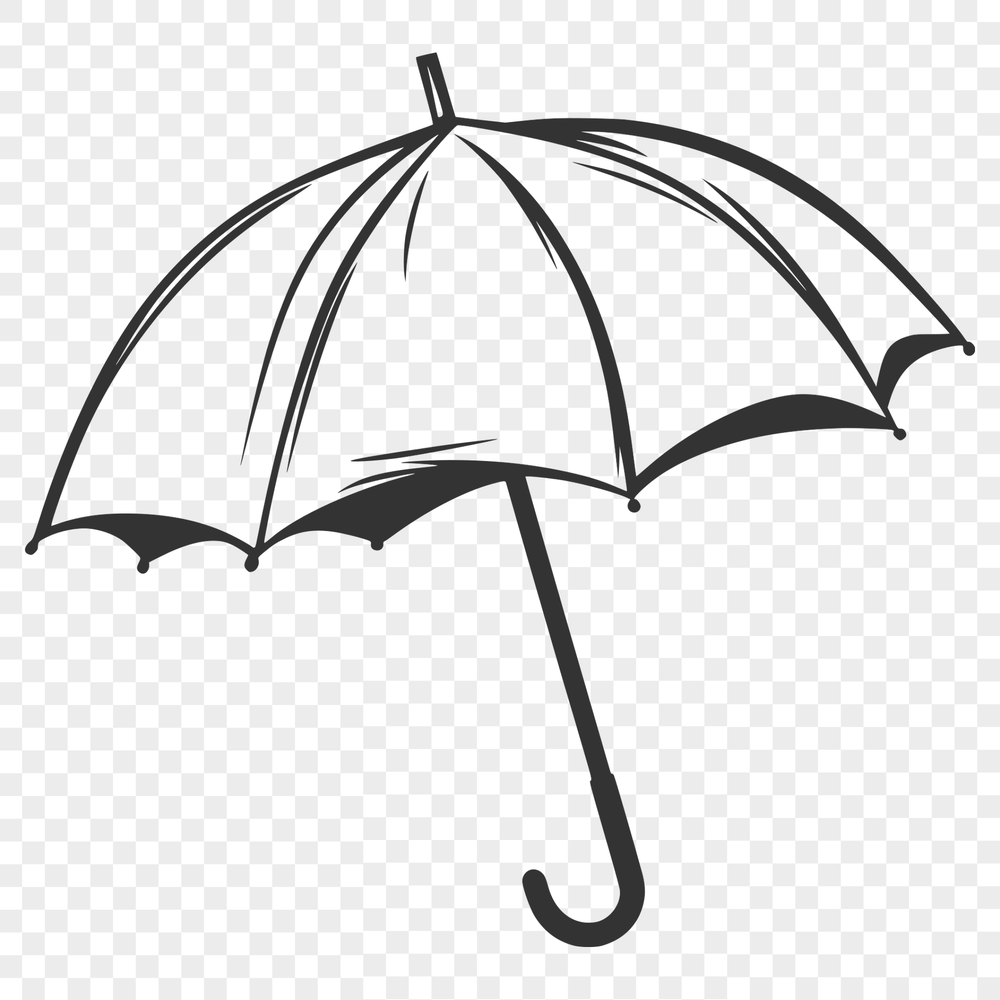 Compact Umbrella Design Vector Illustration A vector illustration of an umbrella with a compact design, suitable for digital use in various formats.