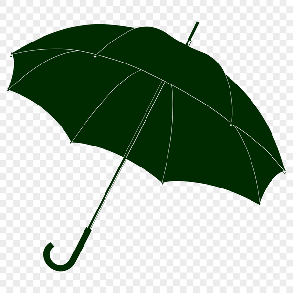 Rainy day inspiration: minimalist umbrella design for digital crafts Simple silhouette of an umbrella, perfect for design projects and cut-out art.