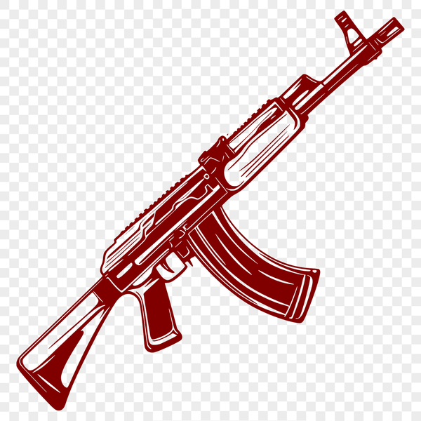 Stylized Vector Rifle Illustration with High-Resolution Details A detailed illustration of a rifle, rendered in vector format for precise scaling and manipulation.