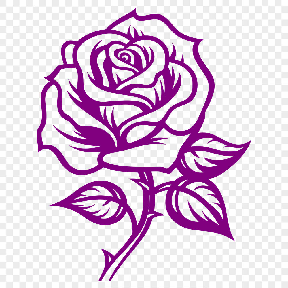 Rose Vector Drawing In DXF File Format For Free Download