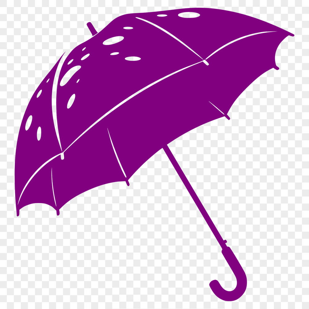 Rainy Day Accents: Colorful Umbrella Illustration A simple design illustration of a colorful umbrella under rainy conditions.