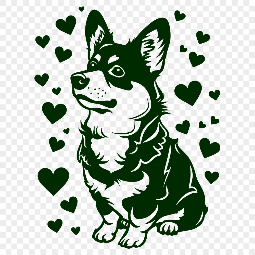 Artistic Sitting Welsh Corgi Stencil