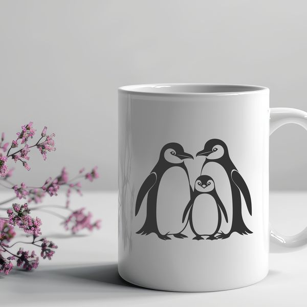 Simple Bird Design A simple illustration of a penguin standing on its feet with flippers.