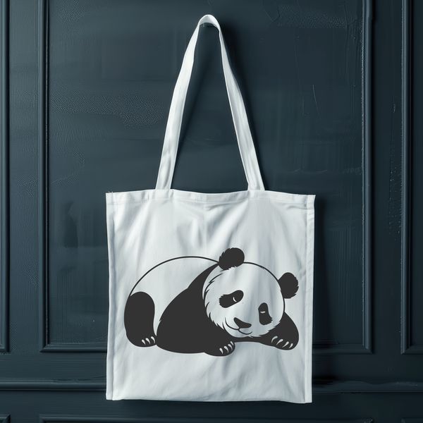 Panda Relaxation Vector Image An illustration of a wild animal, a panda bear, in a relaxed sleeping position.