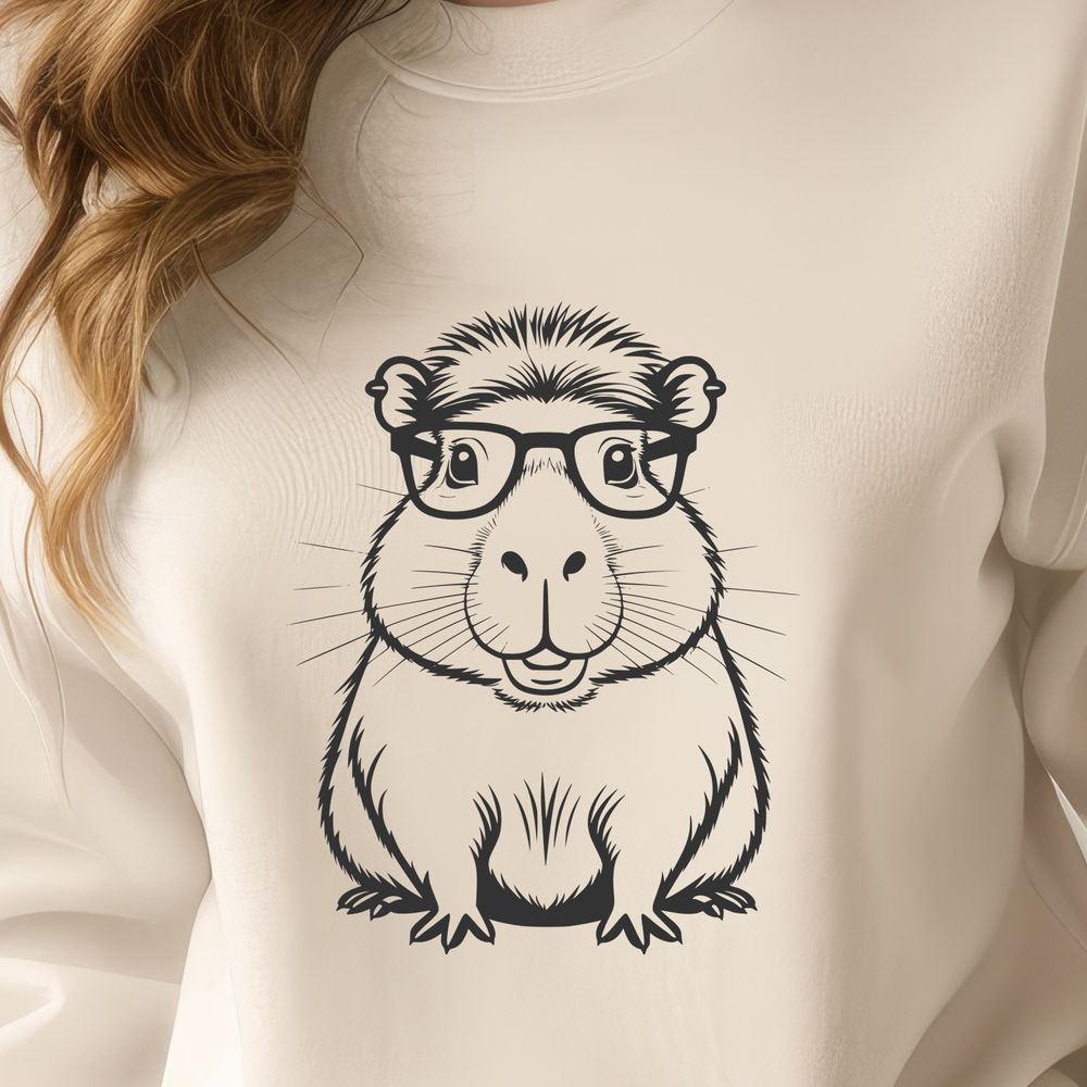Cricut Cutout Capybara Friend A capybara character wearing glasses in a vector format.