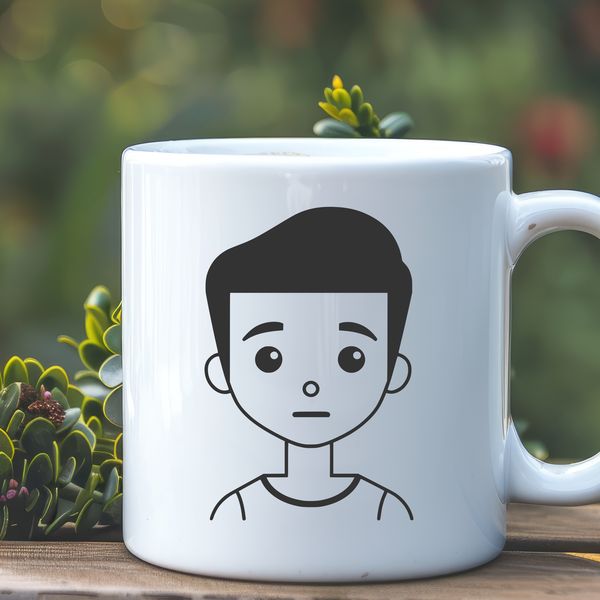 Minimal Boy Illustration A simple illustration of a young boy with minimal details, suitable for use in various graphic design projects.
