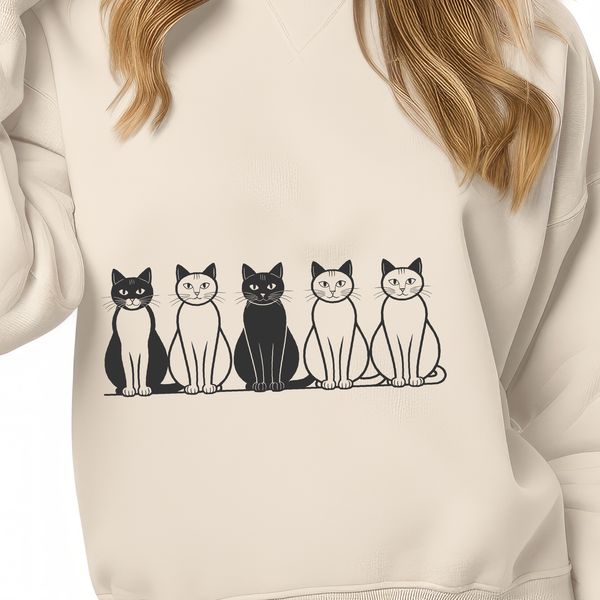 Cute Cat SVG Design A simple illustration of a domestic cat's face, suitable for vector art projects.