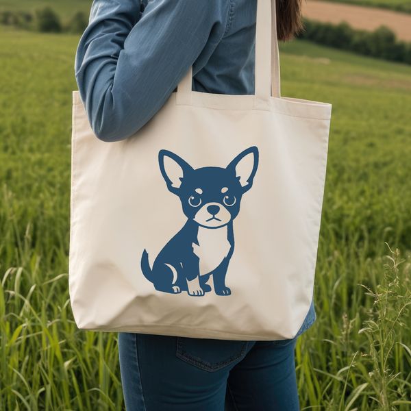 A small breed dog with a rounded head and large eyes, depicted in a simple vector format.