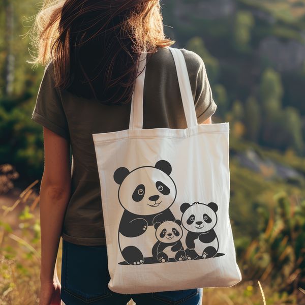 Playful Panda in the Wild A cuddly panda bear in its natural habitat.