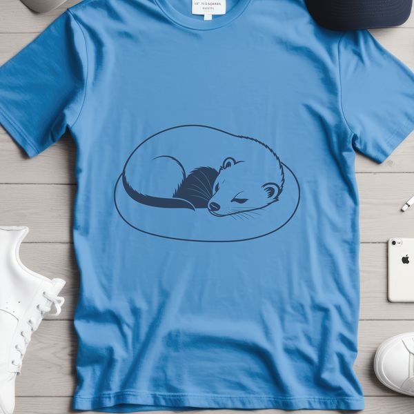 Sleeping Ferret Silhouette SVG A sleeping ferret in a simple silhouette design.