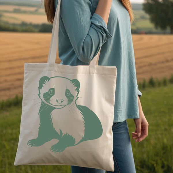Vector Ferret Image for Cricut Projects A vector illustration of a domesticated ferret with distinctive features.
