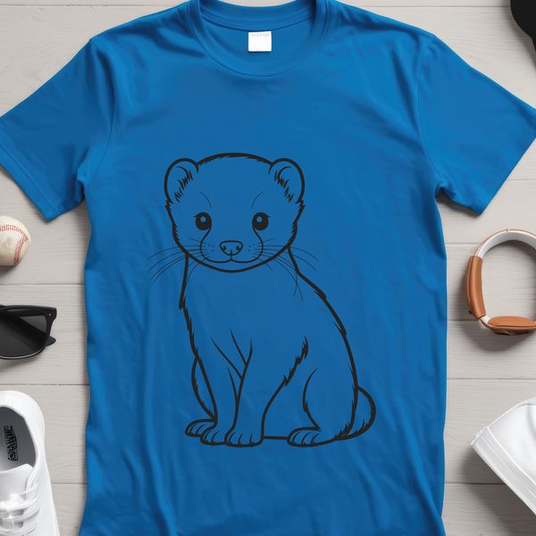 Neutral Ferret Pose Vector Art A detailed illustration of a ferret in a neutral pose.