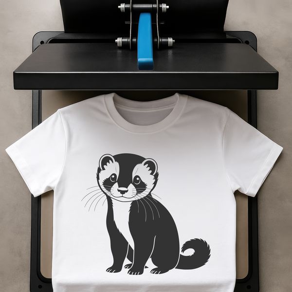 Simple Outline Ferret Svg Design A digital illustration of a ferret in a simple outline style suitable for cutting machines and vector design.