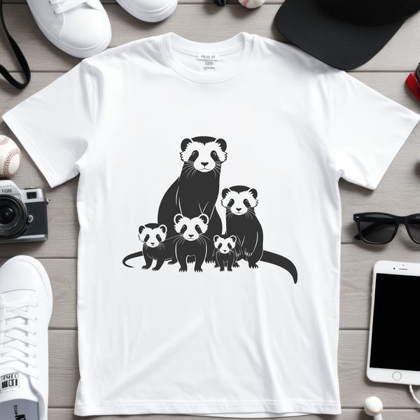 Free Ferret SVG Line Art A simple line art illustration of a ferret in a straightforward pose.