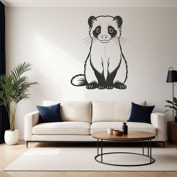 Ferret Silhouette Design A digital representation of a pet ferret in SVG design.